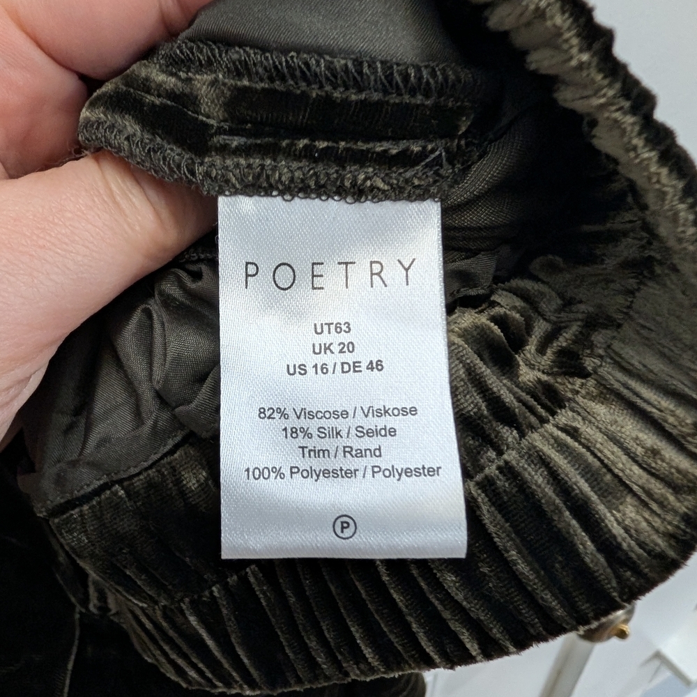 Poetry Velvet Green Cropped Pants - Picture 3 of 3